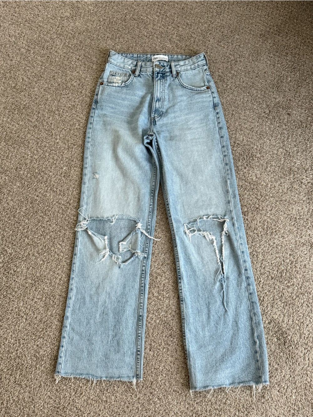 Light Blue Distressed High-Rise Women's Jeans